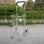 Folded shopping cart----Aluminum Alloy Frame with front and Rear PU wheel