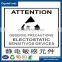 Eco-friendly screen printable heat resistant warning label for indoor banner