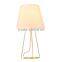 Classic Modern fabric lampshade home decoration fancy portable triangle metal base table lamp