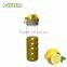 borosilicate glass water bottle with fruit infuser/tea filter and 100% food grade silicone sleeve