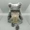 Fashion grey fur warm earflap child winter hats