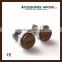 100% nature wood Wooden Cufflinks with stainless steel for promotion