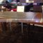 TB industrial cheap metal and glass dining table
