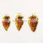 Wholesale 1 -1.50 INCH Brownish Color Glass Electroplated Arrowhead Pendants