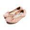 Foldable shoes made in china women ballet shoes classic ballerina shoes