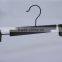 Black plastic pant bottom tourser clip hanger with black hook on wholesale