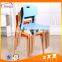 2016 hot selling plastic stackable chair with beechwood legs