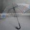 23''x8k unique design straight auto open pvc transparent umbrella
