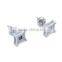 wax micro setting 925 silver earrings with AAA CZ stone, factory price sterling silver stud earrings