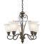 Brushed Nickel Single-Tier Chandelier with 5 Lights