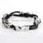 2015 new arrival fashion skull bracelet double leather infinity bracelet