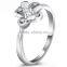 Korean edition ladies fashion jewelry flower design 925 sterling silver rings