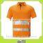 custom orange men's work high visible reflective safety polo shirt