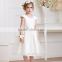 Beautiful white short sleeve tulle factory direct dress cute flower girl dress fro new frock design for girls