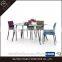 Cheap modern glass top hotel dining table