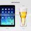 New product 400ml double wall clear glass beer