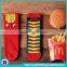 New fashion burgers and chips man and woman cartoon tube sock
