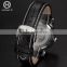 AGENTX Silver Steel Case Black Auto Date Display Quartz Analog Leather Strap Men Fashion Wrist Watch
