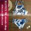 2017 Newest blue leaves sexy print woman swimwear BI215