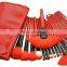 Popular Hot Selling 24 in 1 Make-Up Brush Set Red High Quality Comestic Brush With CROCO Bag For Brushes