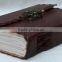 Handmade Vintage Side Stitch Leather Diary With Clasp