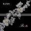 New item fashion wholesale white bridal fabric flower trim with bead