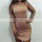 New Sexy Women Irregular Short Mini Skirt Bodycon Tight Long Sleeve Party Dress