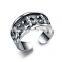 Personalized Cool Punk Jewelry Adjustbale Sterling Silver Flower Ring for Man