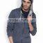 Blue Denim Hooded Mens Sweatshirt Customizable Attached Hood With Drawstrings Hoody Long Sleeves Slant Pockets Sweaters Custom