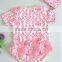 Lovely 2 Pieces Wholesale Flower Cotton Baby Girl Romper with Cap