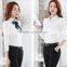 2016 new style women fashion long sleeve blue shirt ladies Office Formal white shirt