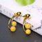 NEFFLY NATURAL 6mm yellow besswox earing match S925 kgold