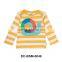 Lovely white yellow stripe embroidered boys flower shirt kids