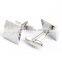 Deluxe Grey Plaid Square Men Shirt Silver Cufflinks