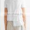 New design Cotton-poplin Tops Asymmetric New Ruffled short sleeve women shirts