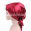 Lady Bow-headscarf Cap Silk Chemotherapy Cap Long Tail Braid Hat