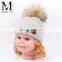 2017 New Design Product Cute Fashion Knit Kids Beanie Fur Pom Pom European Baby Hat