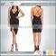 crisscross strapy asymmetric high quality bodycon/bandage dress black