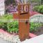 Customized free standing letter style rustproof corten steel city mailbox