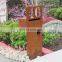Decorative Corten Steel Metal Letter Box Outdoor