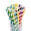 Paper Drinking Straws Rainbow Colorful Pattern Paper Straws Decorations