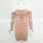 Lady off shoulder dress flat shoulder long sleeve sexy dress