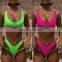 2019 New Summer Women Solid Bikini Set Push-up Padded Bra Swimsuit Swimwear Triangle Bather Suit Swimming Suit biquini