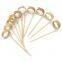 Disposable Safe Fancy small knotted bamboo stick cocktail looped skewers