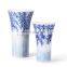New Chinese Blue Willow Leaf Porcelain Vase Set Decorative Ceramic Jar with Lid For Home Decoration