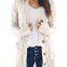 Women's solid color twist button cardigan sweater