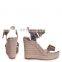 Women attractive gold croc rope ankle strap platform sandals ladies party shoes(sandalias mujer)