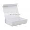 Custom brand printing a5 shallow plain white magnetic gift present box with ribbon