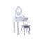 Wholesale Modern White Wooden Cupboard Dressing Table With  Mirror And Stool For Bedroom