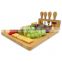 Nature 100% Bamboo Cheese Board With Magnet Knife Holder And Cutlery Set